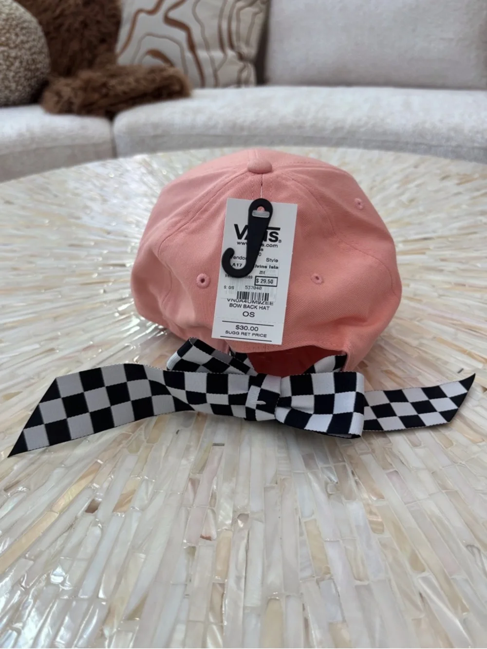 NWT Vans Pink Bow Back Hat Baseball Cap - Picture 3 of 6